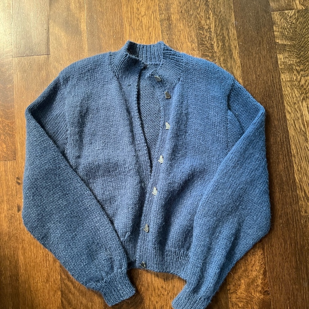 Blue Cardigan Sweater